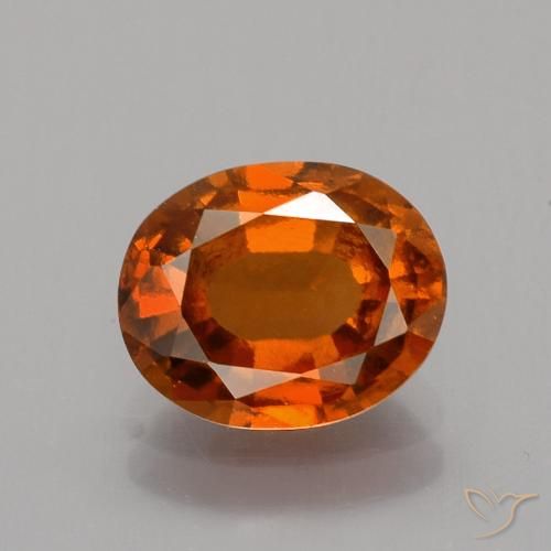 1.76ct Naturale Arancione rossastra Granato hessonite, Ovale, VS