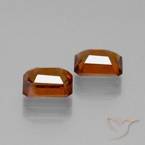 Gemme di Granato hessonite Arancio medio-scuro naturale da 2.50 ct, Ottagonale / Taglio smeraldo, VS