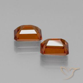 Gemme di Granato hessonite Arancio medio-scuro naturale da 2.59 ct, Ottagonale / Taglio smeraldo, VS