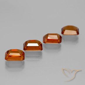Gemme di Granato hessonite Arancione scuro naturale da 4.79 ct, Ottagonale / Taglio smeraldo, VS