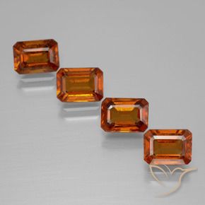 Gemme di Granato hessonite Arancio Medio naturale da 5.00 ct, Ottagonale / Taglio smeraldo, VS