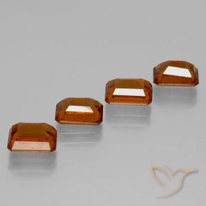 Gemme di Granato hessonite Arancio Medio naturale da 5.00 ct, Ottagonale / Taglio smeraldo, VS