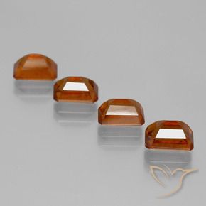 Gemme di Granato hessonite Arancio Medio naturale da 5.05 ct, Ottagonale / Taglio smeraldo, VS-SI