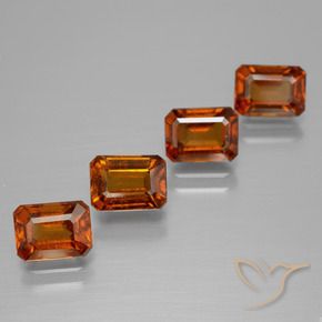 Gemme di Granato hessonite Arancio Medio naturale da 5.07 ct, Ottagonale / Taglio smeraldo, VS