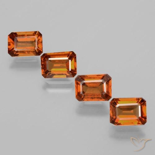 4.63ctw Naturale Arancione scuro Granato hessonite, Taglio smeraldo, VS