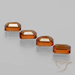 Gemme di Granato hessonite Arancione scuro naturale da 4.63 ct, Ottagonale / Taglio smeraldo, VS