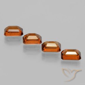 Gemme di Granato hessonite Arancio Medio naturale da 4.86 ct, Ottagonale / Taglio smeraldo, VS-SI
