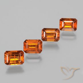 Gemme di Granato hessonite Arancio Medio naturale da 4.82 ct, Ottagonale / Taglio smeraldo, VS-SI