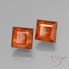Gemme di Granato hessonite Arancio Medio naturale da 3.05 ct, Quadrato, VS-SI
