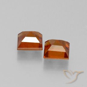 Gemme di Granato hessonite Arancio medio-scuro naturale da 2.58 ct, Quadrato, VS