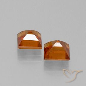 Gemme di Granato hessonite Arancio Medio naturale da 2.81 ct, Quadrato, VS