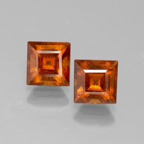 Granato essonite naturale arancione da 2,82 ct, quadrato, VS-SI