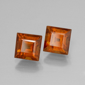 Granato essonite naturale arancione da 2,82 ct, quadrato, VS-SI