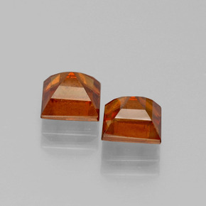 Granato essonite naturale arancione da 2,82 ct, quadrato, VS-SI