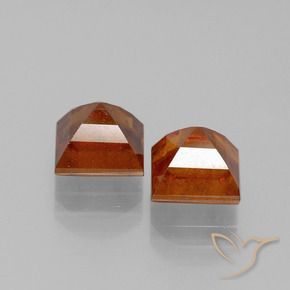 Gemme di Granato hessonite Arancio Medio naturale da 3.19 ct, Quadrato, VS-SI