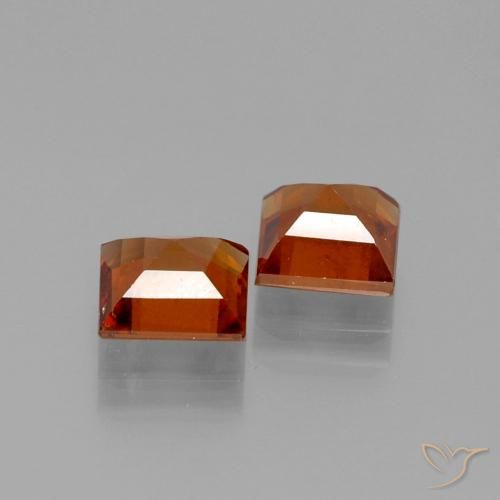 Gemme di Granato hessonite Arancione rossastra naturale da 2.64 ct, Quadrato, VS-SI