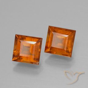 Gemme di Granato hessonite Arancione scuro naturale da 2.73 ct, Quadrato, VS-SI