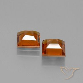 Gemme di Granato hessonite Arancione scuro naturale da 2.17 ct, Quadrato, VS