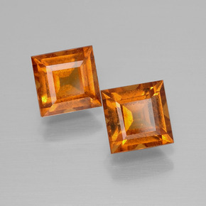 Granato essonite naturale arancione da 2,57 ct, quadrato, VS-SI