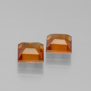 Granato essonite naturale arancione da 2,57 ct, quadrato, VS-SI
