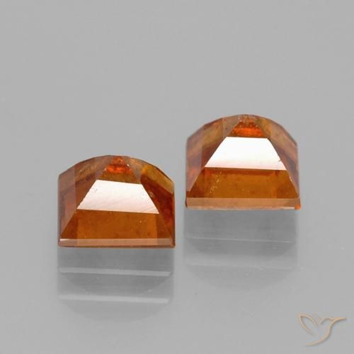 Gemme di Granato hessonite Arancione scuro naturale da 2.80 ct, Quadrato, VS-SI
