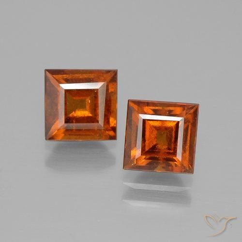 2.43ctw Naturale Arancio medio-scuro Granato hessonite, Quadrato, VS-SI