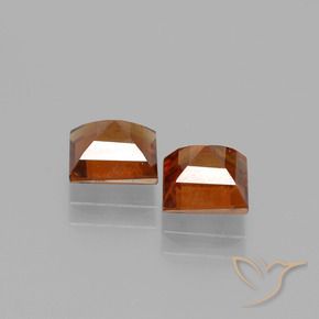 Gemme di Granato hessonite Arancio medio-scuro naturale da 2.43 ct, Quadrato, VS-SI