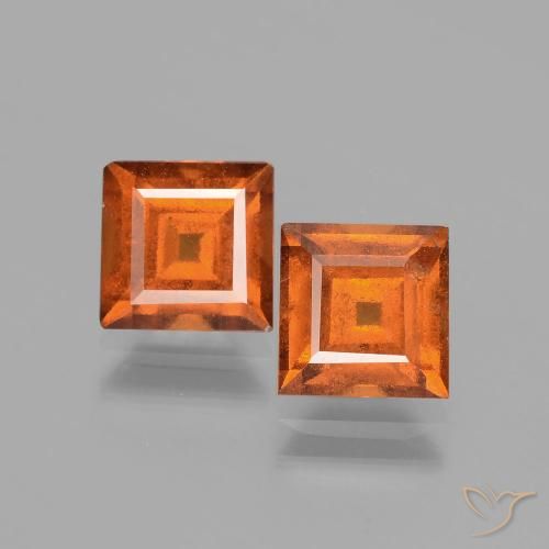 3.19ctw Naturale Arancio Medio Granato hessonite, Quadrato, VS