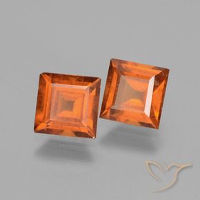 Gemme di Granato hessonite Arancio Medio naturale da 3.19 ct, Quadrato, VS