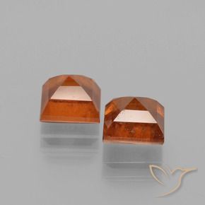 Gemme di Granato hessonite Arancio Medio naturale da 2.91 ct, Quadrato, VS-SI