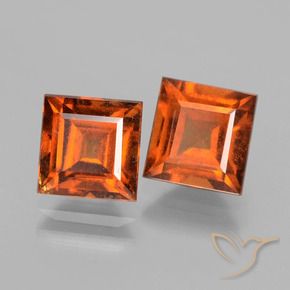Gemme di Granato hessonite Arancione scuro naturale da 3.84 ct, Quadrato, VS