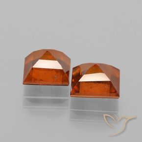 Gemme di Granato hessonite Arancione scuro naturale da 3.84 ct, Quadrato, VS