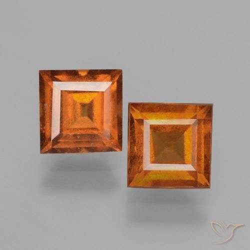 2.57ctw Naturale Arancio medio-scuro Granato hessonite, Quadrato, VS