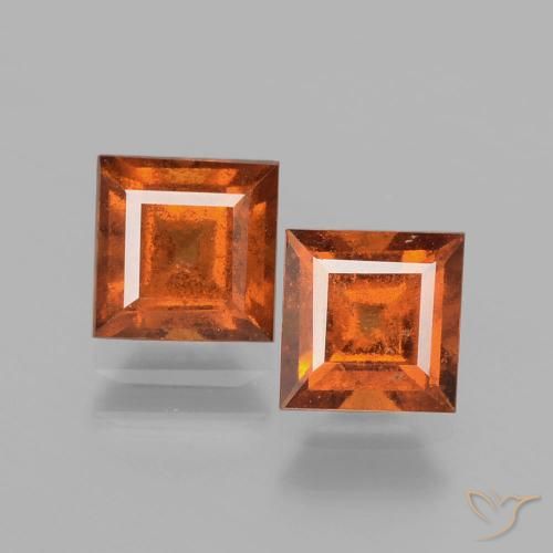 2.52ctw Naturale Arancio medio-scuro Granato hessonite, Quadrato, VS-SI