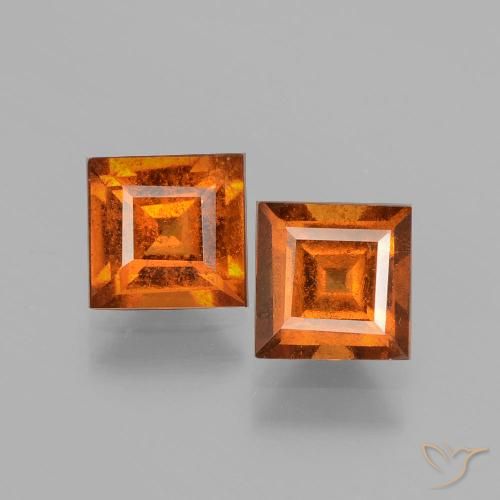 2.28ctw Naturale Arancione scuro Granato hessonite, Quadrato, VS