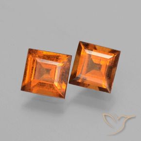 Gemme di Granato hessonite Arancione scuro naturale da 2.28 ct, Quadrato, VS