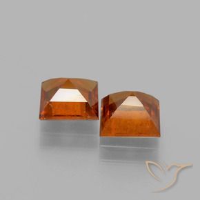Gemme di Granato hessonite Arancione scuro naturale da 2.28 ct, Quadrato, VS