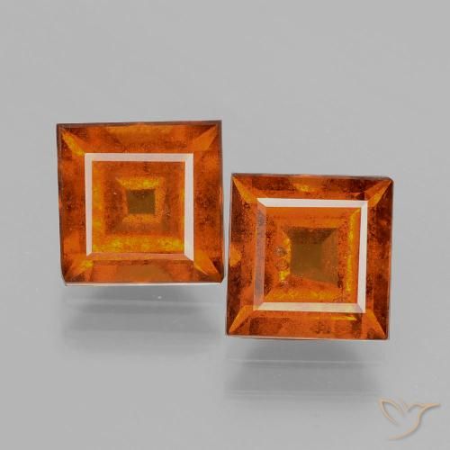 3.72ctw Naturale Arancione rossastra Granato hessonite, Quadrato, VS-SI