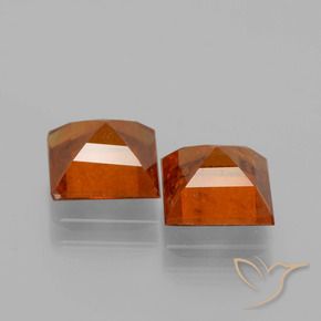 Gemme di Granato hessonite Arancione rossastra naturale da 3.72 ct, Quadrato, VS-SI