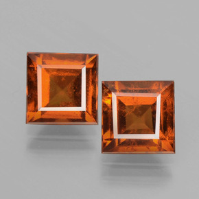 Gemme di Granato hessonite Arancione scuro naturale da 3.80 ct, Quadrato, VS