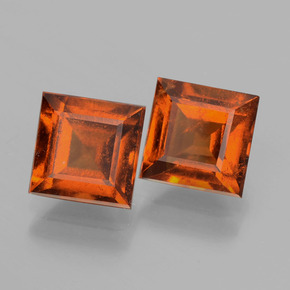 Gemme di Granato hessonite Arancione scuro naturale da 3.80 ct, Quadrato, VS