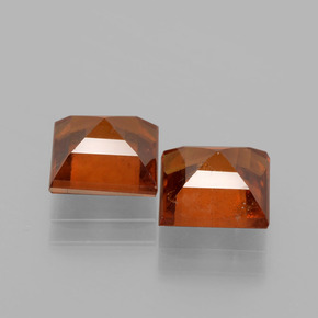 Gemme di Granato hessonite Arancione scuro naturale da 3.80 ct, Quadrato, VS