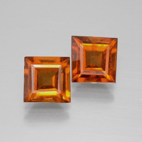 3.50ctw Naturale Arancia Fuoco Granato hessonite, Quadrato, VS