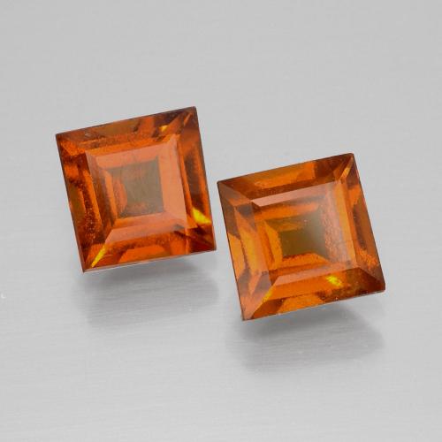 Gemme di Granato hessonite Arancia Fuoco naturale da 3.50 ct, Quadrato, VS