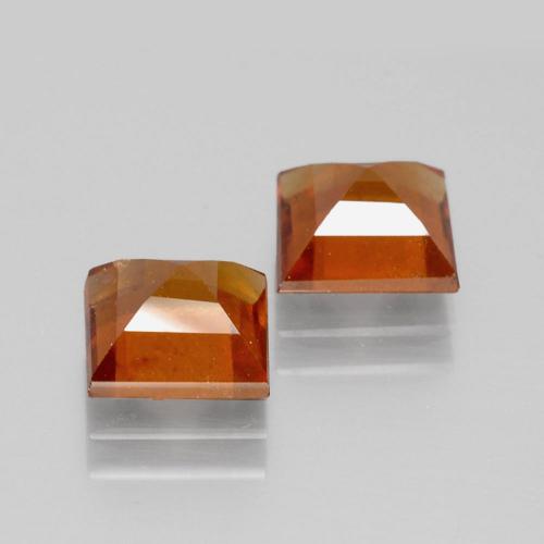 Gemme di Granato hessonite Arancia Fuoco naturale da 3.50 ct, Quadrato, VS