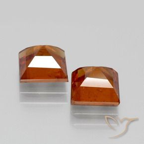Gemme di Granato hessonite Arancia Fuoco naturale da 3.65 ct, Quadrato, VS
