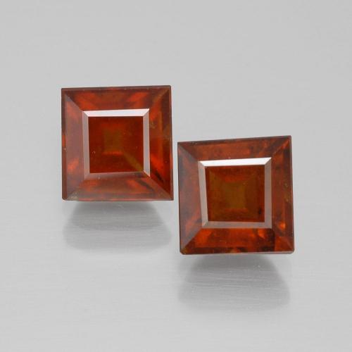 4.31ctw Naturale Arancione scuro Granato hessonite, Quadrato, VS