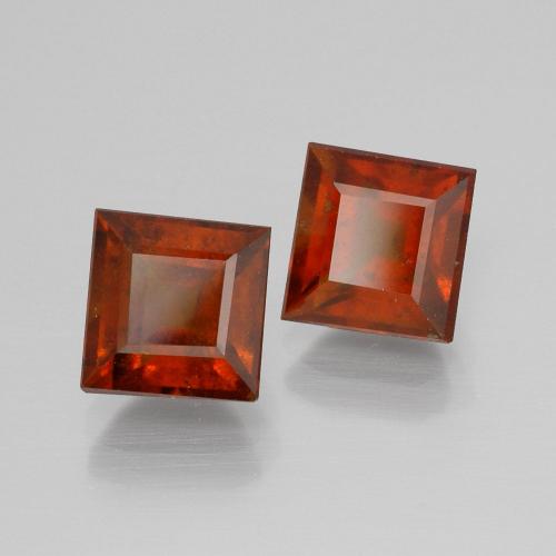 Gemme di Granato hessonite Arancione scuro naturale da 4.31 ct, Quadrato, VS