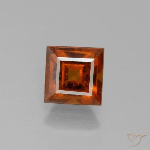 2.19ct Naturale Arancione scuro Granato hessonite, Quadrato, VS-SI