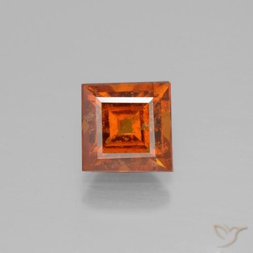 2.00ct Naturale Arancia Fuoco Granato hessonite, Quadrato, SI